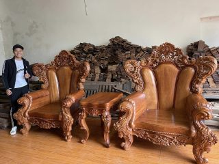 ghế đơn và đôn kẹp louis hoàng gia