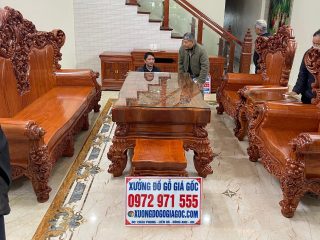 bàn ghế nguyên khối gỗ hương đá cao cấp