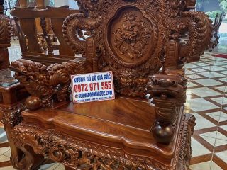 ghế đơn rồng đỉnh 2 tầng sen dẹo