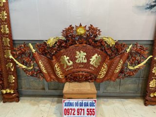 cuốn thư long hóa gỗ gụ