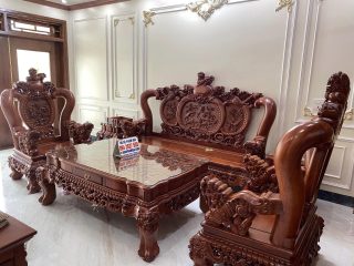 bàn ghế phòng khách gỗ hương đá