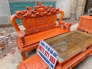 bàn trà đục tứ linh quy tụ