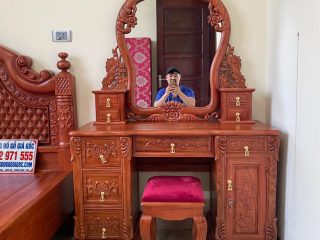 Combo Nội Thất Phòng Ngủ Gỗ Hương Đá Cực Đẹp (Anh Chung, Ba Vì, Hà Nội) của Đồ Gỗ Phạm Gia