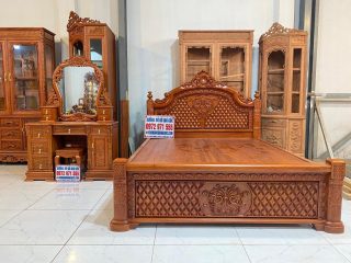 combo nội thất phòng ngủ gam màu cánh gián nhạt