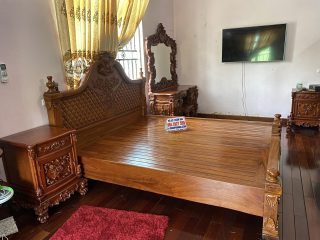 mẫu giường ngủ 1m8x2m gỗ gõ đỏ