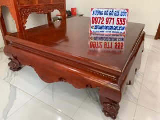 thiết kế sập thờ trơn gỗ gụ