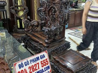 bàn ghế rồng khuỳnh nghê bảo đỉnh và đồng hồ rồng đỉnh