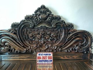 vách giường đục hoa lá tây