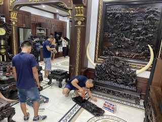 mẫu giá ngà tứ linh phong thủy