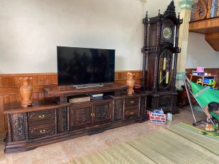 combo nội thất phòng khách gỗ mun hoa Lào