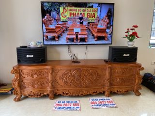 kệ tivi sơn Pu gam màu cánh gián