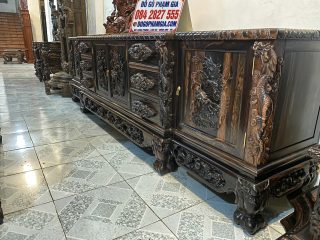 kệ tivi đục rồng lân phong thủy