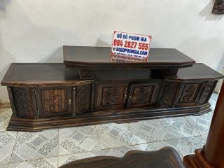 kệ tivi gỗ mun hoa lào cao cấp