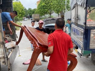 bàn ghế ăn gỗ gõ đỏ chữ nhật