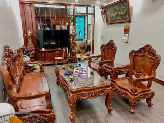 bàn ghế phòng khách gỗ hương đá