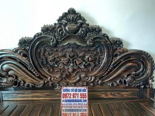 Mẫu Giường Tân Cổ Điển 2mx2m2 Gỗ Mun Hoa Lào Cực Vip (Chị An, Hải Phòng) của Đồ Gỗ Phạm Gia