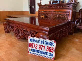 sập tứ diện đục nho sóc gỗ gụ