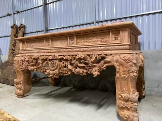 sập thờ mai điểu cổ nong khung đục mai chữ thọ