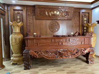 sập thờ tứ linh gỗ gụ