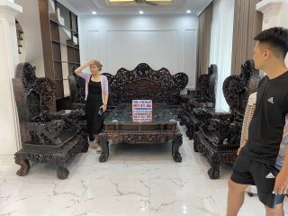 bàn ghế cửu long bát mã 10 món