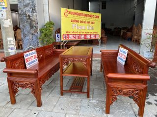 mẫu trường kỷ gỗ gõ đỏ cao cấp