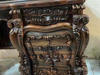 mặt cánh tủ đục hoa hồng lá tây