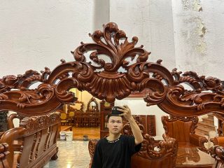 họa tiết hoa lá tây đục tay tinh xảo