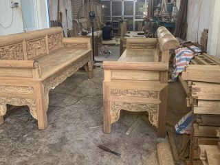 bàn ghế trường kỷ hàng đục tay