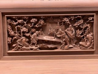 trường kỷ gỗ cao cấp đục tích tam quốc