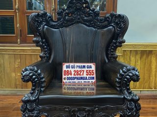 ghế đơn đục tay họa tiết hoa lá tây