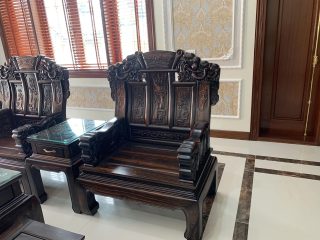 ghế đơn như ý chương voi vách đục tranh tứ quý