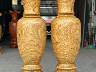 Lộc bình gỗ cẩm vàng cao 1m8