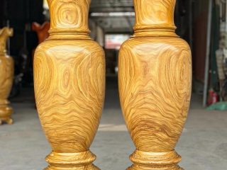 Lộc bình gỗ cẩm vàng cao 1m8