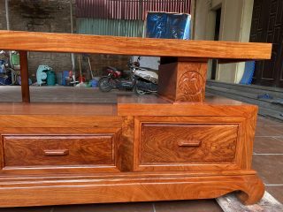 kệ tivi sofa phẳng 2m4 gỗ hương đá