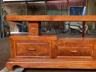 kệ tivi sofa phẳng 2m4 gỗ hương đá