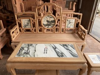 Bộ bàn ghế móc mỏ gỗ tự nhiên