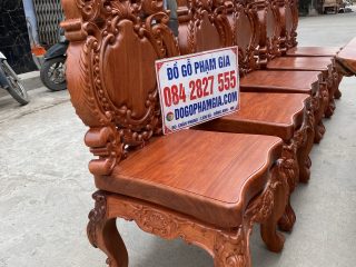 bàn ăn nguyên khối 10 ghế hoàng gia