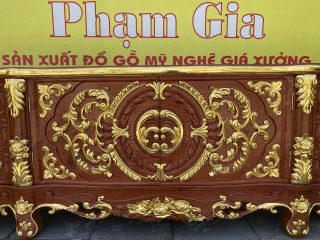 kệ tivi hoàng gia dát vàng