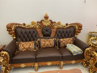 ghế dài bộ sofa hoàng gia dát vàng