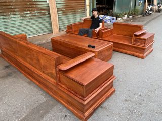 Sofa chân pháo gỗ hương