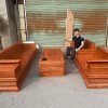 Sofa chân pháo gỗ hương