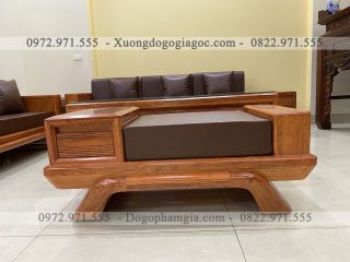 SFU1 Sofa chân thuyền bộ góc gỗ hương đá (em Trung, Hà Nội)