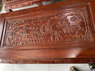 Bàn ghế Âu Á Kim tiền gỗ hương