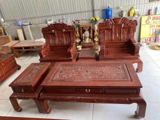 Bàn ghế Âu Á Kim tiền gỗ hương