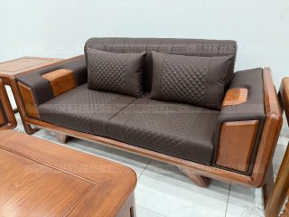 Sofa góc bọc đệm gỗ hương đá ( SFG6 )