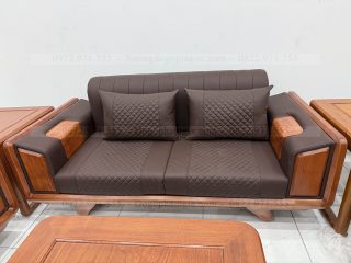 Sofa góc bọc đệm gỗ hương đá ( SFG6 )