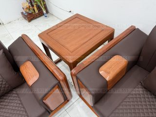 Sofa góc bọc đệm gỗ hương đá ( SFG6 )