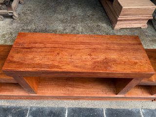 Kệ tivi nguyên khối gỗ hương đá kèm tủ loa (a Hà - Thanh Trì)