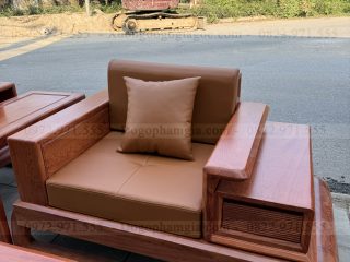 Sofa đối chân đùi gà gỗ hương đá ( SFD3 ) (a Thủy - Phú Thọ)