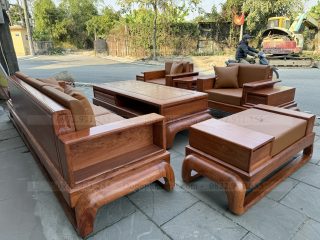 Sofa đối chân đùi gà gỗ hương đá ( SFD3 ) (a Thủy - Phú Thọ)